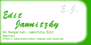 edit jamnitzky business card